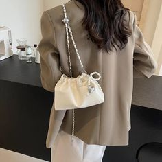 UAKISS - Silver Small PU Leather Crossbody Bags for Women 2024 Y2k Fashion Female Bucket Bag Lady Chain Shoulder Bag Handbags SIZE: (Width)21cm * (Height)9cm * (Thickness)8cm