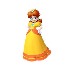 the princess is wearing an orange dress and tiara