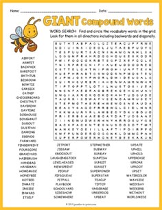 the giant compound words worksheet