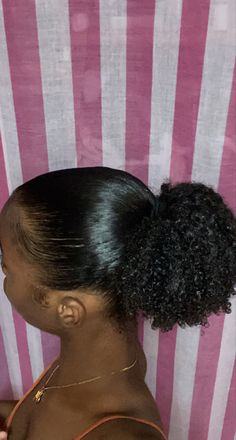 Slickback Ponytail Natural Hair, 90s Natural Hairstyles, Slick Back Bun Natural Hair 4c, 4b Natural Hairstyles, 4b Hairstyles, 4c Curls, Two Ponytail Hairstyles, Short Box Braids Hairstyles