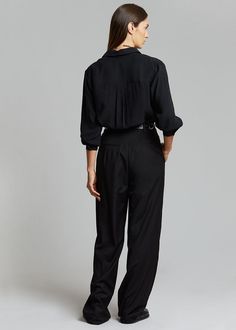 Gelso Pleated Trousers - Black Pants The Frankie Shop The Frankie Shop, Suiting Fabric, Frankie Shop, Pleated Trousers, Full Length, Cool Outfits, Normcore, High Rise, Dry Clean