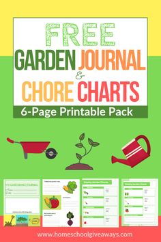 the free garden journal and chore chart for kids