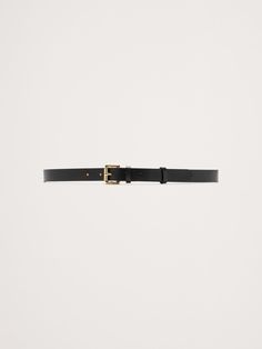 Grounded in timeless luxury, this beautiful leather belt is sturdy and luxurious with a roller buckle to make it easier for the wearer.  Designed to be worn at the hips.  Designed to be worn at the hips.  Width: XXS: 27-31" XS: 29-33" S: 31-35" M: 33-37" L: 36-40" XL: 40-44" XXL: 44-48" Timeless Luxury, Belt Black, Black Belt, Leather Belt, Women's Accessories, Make It, Banana Republic, Buckle, Leather