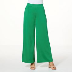 IMAN Global Chic All Day Elegance Wide-Leg Ponte Pant The ideal wardrobe staple, this flattering ponte pant features a contouring construction paired with a form-fitting fabrication that creates the perfect fit. Whether styled with a heel for a night out, flats for a day in the office or sneaker for running errands, you'll be dressed to impress. Ponte Pant, Ideal Wardrobe, Dressed To Impress, Ponte Pants, Running Errands, Wardrobe Staples, Dress To Impress, Chic Style, Fashion Clothes Women