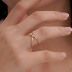 "14K Solid Gold Criss-Cross Diamond X-ring / 0.035 CTW / White Gold / Yellow Gold / Rose Gold / NEW 🔹Made to Order. 🔹Gold KT: 14K 🔹Custom Gold Color: Rose Gold, Yellow Gold, White 🔹Diamond Cut: Round 🔹Number of Stones: 1 🔹Stone Size: 2.00 MM 🔹Total CTW: 0.035 🔹Diamond Color Clarity: G Color SI Clarity 🔹 1.25 MM width of the ring 💛 All our pieces are 14K White, Yellow or Rose Gold. 🙌 As our pieces are unique and each is handmade to order, please allow 7-10 business days for your orders X Ring, Criss Cross Ring, Cross Ring, Gold Cross, Favorite Rings, Jewelry Gold, Gold Yellow, Pave Diamonds, Gold Rose