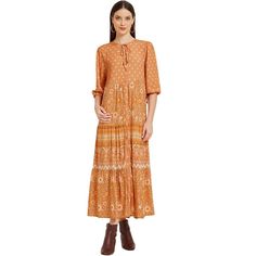 Crafted from 100% viscose, this boho long dress features a beautiful floral pattern and an aline silhouette. The maxi length and ruffle trim add a touch of elegance, making it perfect for casual outings, weekends, holidays, vacations, and beach trips. The crewneck design and regular fit ensure comfort and style. Pair it with high heels for a sweet and fashionable look. Machine washable for easy care. Flowy Bohemian Viscose Boho Dress, Flowy Bohemian Boho Dress In Viscose, Flowy Bohemian Viscose Dress, Boho Rayon Maxi Dress, Bohemian Long Sleeve Viscose Maxi Dress, Rayon Boho Maxi Dress, Spring Bohemian Ankle-length Dress, Fall Rayon Maxi Dress, Flowy Boho Print Rayon Maxi Dress