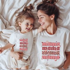 Elevate your twinning game with our adorable matching mommy and me shirts! Made from soft cotton fabric, these shirts are not only comfortable but also super cute.  Available in a range of sizes and stylish designs, these matching shirts are ideal for family outings, photoshoots, or simply lounging around the house in style. Spread love and joy with these perfect matching family outfits that celebrate the special bond between mother and child. Make a statement with our matching mommy and me shir Mom Daughter Shirts, Mother Daughter Matching Outfits, Mom And Son, Family Outings, Mommy And Me Shirt, Daughters Shirt, Beste Mama, New Mom Gift, Mommy And Me Outfits