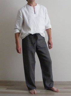 Mens Linen Lounge Pants.  Weekend Linen Pants Yoga pants Pajamas pants Drawstring Pants Pyjamahose / Casual Relaxed Fit Pants For Relaxation, Casual Relaxed Fit Pants, Casual Linen Lounging Bottoms, Casual Straight Leg Pants For Relaxation, Casual Linen Lounging Pants, Casual Cotton Pants For Relaxation, Casual Linen Leisure Bottoms, Casual Comfortable Cotton Pants, Relaxed Linen Pants For Relaxation