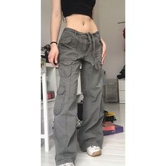 Using these Women's Straight Oversize Cargo Pants With Pockets, strike a balance between comfort and style. These are made up of premium cotton and polyester made pants that have a form-fitting fit that is comfortable for the entire day. In addition, they include an elegant high-waisted shape so you can look great even as you work out. Additionally, they are designed to be machine washable, which makes cleaning them simple and convenient. Specification: Style: Casual Waist Type: Low Decoration: Mid-rise Cotton Parachute Pants With Pockets, Non-stretch Straight Leg Bottoms For Streetwear, Gray Baggy Straight Leg Bottoms, Baggy Straight Cargo Jeans In Cotton, Casual Full Length Sweatpants With Cargo Pockets, Full-length Cotton Parachute Pants With Pockets, Trendy Cotton Pants For Fall, Comfortable Cotton Wide Leg Pants For Fall, Full Length Cotton Parachute Pants With Pockets