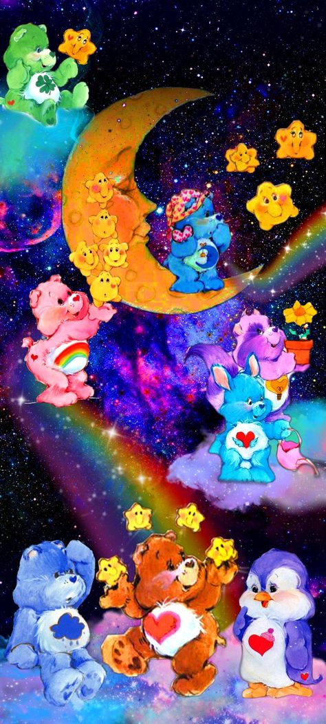 Care Bear Cousins Wallpaper, Vintage Care Bears Wallpaper, Scary Cute Wallpaper, Care Bear Wallpaper Iphone, Care Bears Aesthetic Wallpaper Iphone, Vintage Care Bears Aesthetic Wallpaper, Carebear Wallpaper Care Bears, Carebear Wallpapers, Grumpy Bear Wallpaper