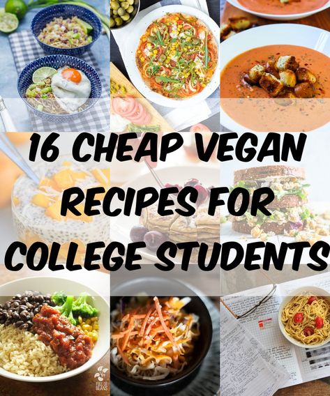 Recipes For Students College Meals, Vegan Recipes College Student, Plant Based College Meals, Vegan Dorm Recipes, Vegan Recipes For College Students, Vegetarian Recipes For College Students, Vegan Dorm Food, College Recipes Vegetarian, Vegan Recipes For One Person