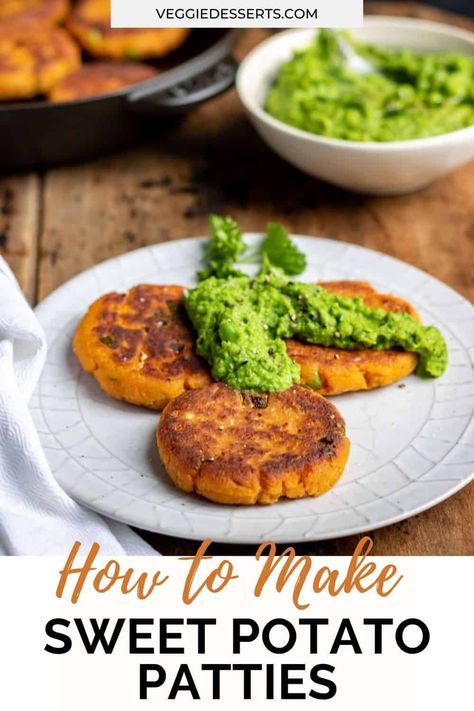 Sweet Potato Pancakes Savory, Sweet Potato Burger Patties, Fritata Recipe Sweet Potato, Vegan Sweet Potato Patties, What To Do With Mashed Sweet Potatoes, Sweet Potato Cakes Recipes, Sweet Potato Fritters Recipe, Sweet Potato Burger Recipe, Sweet Potato Patty