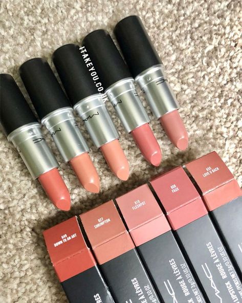 Mac Lipstick Shades Satin, Mac Pink Nude Lipstick Swatches, Mac Lipstick Pink Shades, Mac Lipstick Satin, Lipstick Combos, “light Spring” Mac Lipstick Colors, Lipstick Names, Lipstick Combo, Mac Magenta Lipstick