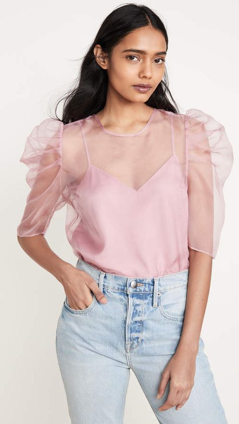 Cinq A Sept Erin Top Sheer Top Outfit, Office Outfits Women Casual, Big Blonde Hair, Organza Blouse, Organza Top, Office Casual Outfit, Cinq A Sept, Sheer Lace Top, Office Outfits Women