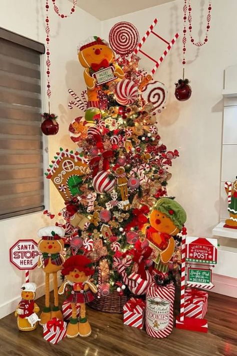 28 Beautiful & Creative Christmas Tree Ideas to Try in 2024 Fun Christmas Trees Ideas, Colorful Xmas Tree Decorating Ideas, Kids Theme Christmas Tree, Kid Themed Christmas Trees, Kids Christmas Tree Themes, Fun Christmas Trees, Themed Christmas Tree Ideas, Creative Christmas Tree Ideas, Cute Christmas Trees