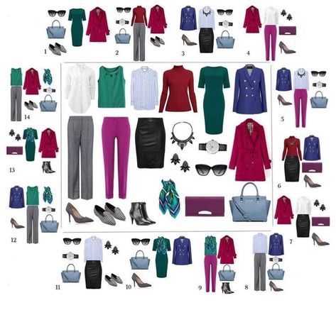 Bright Winter Outfits, True Winter Color Palette, Deep Winter Palette, Dyt Type 4 Clothes, Deep Winter Colors, Parisian Outfits, Match Outfits, Colorful Wardrobe, Bright Outfits