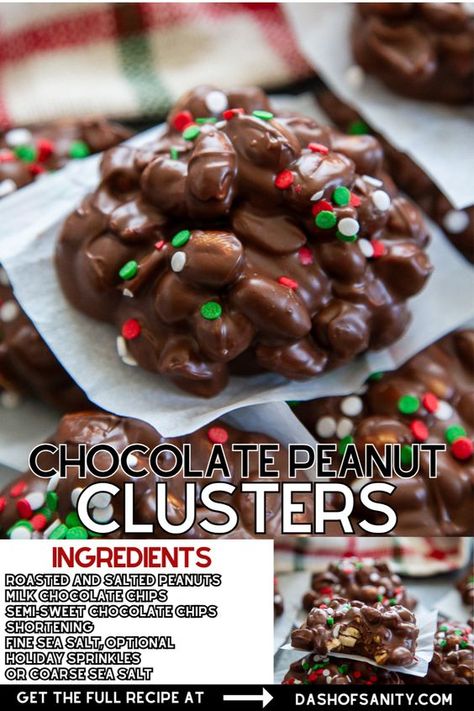 Chocolate Peanut Clusters are a super popular holiday treat that brings together the best of both worlds: chocolate and peanuts! Praline Pecan Clusters, Peanut Pretzel Clusters, Chocolate Peanut Clusters, Chocolate Clusters, Peanut Clusters, Food Holidays, Christmas Delights, Cheesy Dip, Chocolate Covered Peanuts