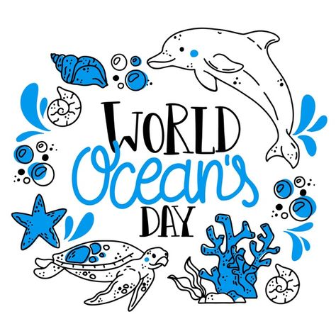 Ocean Day Poster, All About Earth, World Ocean Day, World Oceans Day, Adidas Wallpapers, Day Illustration, Ocean Day, Ocean Design, Poster Drawing