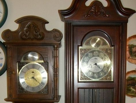 What is the Difference Between a Grandmother and Grandfather Clock? Redone Grandfather Clocks, Grandfather Wall Clock, Old Grandfather Clock, Grandfather's Clock, Grandmother Clock, Victorian Grandfather Clock, Pendulum Clock, Stop Working, Grandfather Clock