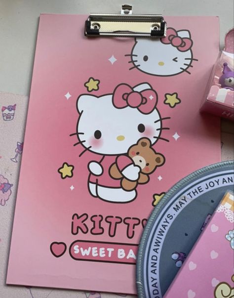 Hello Kitty School, Kawaii School Supplies, Pink Hello Kitty, Cute Notes, School Supplies, Hello Kitty, Kitty, Pink