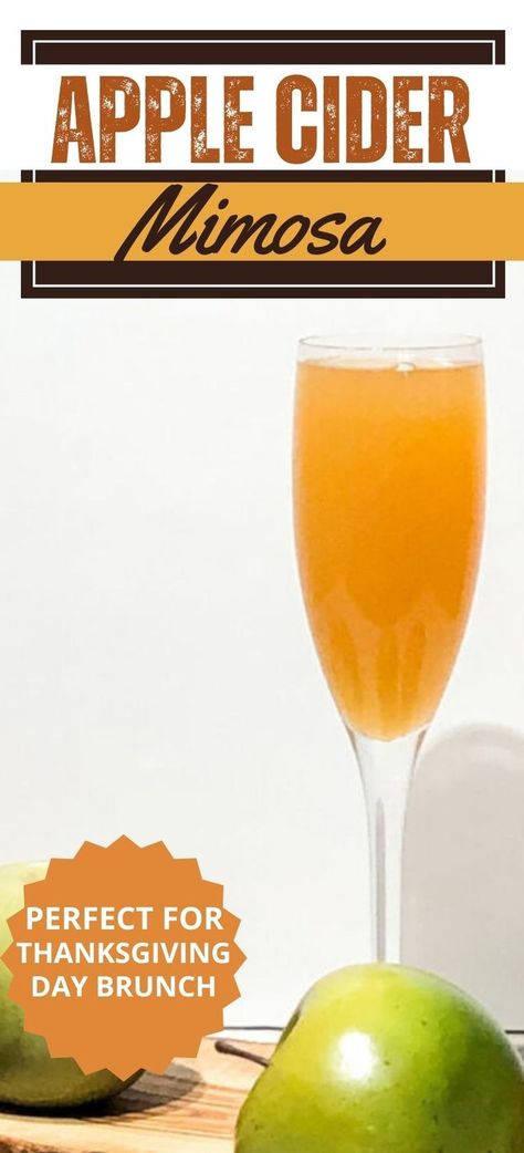 apple cider mimosa Champagne Apple Cider Cocktail, Fall Mimosa Recipe, Fall Mimosa, Apple Cider Mimosa Recipe, Cider Mimosa, Sparkling Apple Cider, Cider Mimosas, Apple Cider Mimosa, Apple Cider Cocktail