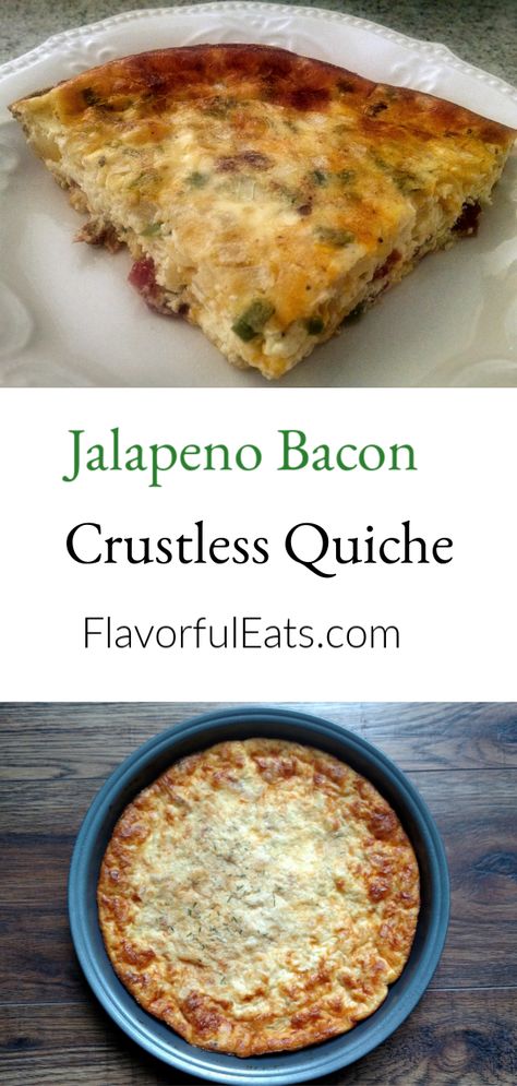 Loaded with three of my favorite things, bacon, jalapenos, and cheese, Jalapeno Bacon Crustless Quiche is a nice twist on the classic, Quiche Lorraine. Bacon Jalapeño Popper Quiche, Jalapeño Quiche, Jalapeno Quiche, Bacon Crustless Quiche, Classic Quiche Lorraine, Classic Quiche, Western Recipes, Bacon Turkey, Jalapeno Bacon