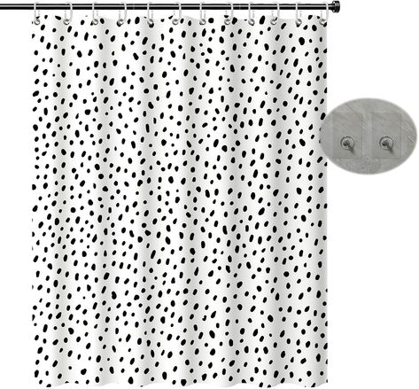 Amazon.com: HULEBIN black polka dot shower curtain fabric for bathroom, small cute trendy design black polka dots on white waterproof Polyester fabric bathtub shower curtain for kids,72x72 inches : Home & Kitchen Bathtub Shower Curtain, Polka Dot Shower Curtain, Black And White Shower Curtain, White Shower Curtain, White Shower, Kids Curtains, Polka Dot Fabric, Bathtub Shower, Fabric Shower Curtains