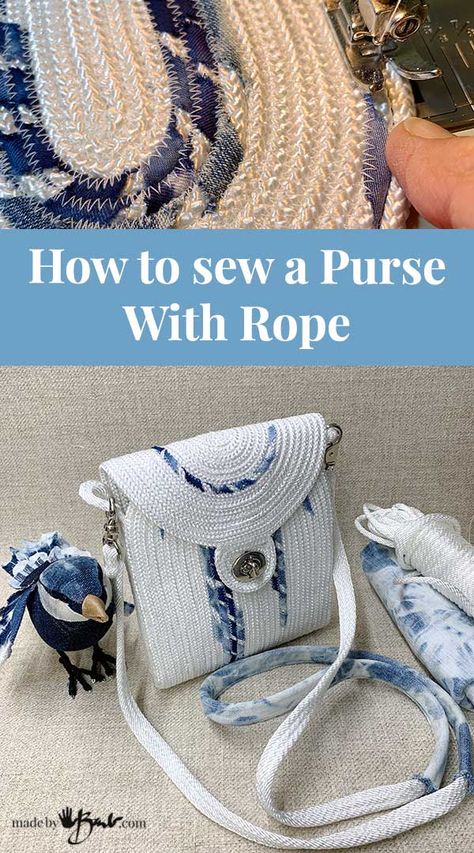 How To Make A Purse, Sew A Purse, Diy Rope Design, Rope Sewing, Rope Purse, Diy Bag Making, Rope Bowls, Diy Rope Basket, Coiled Fabric Basket