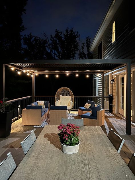 Whether you’ re hosting a barbecue, a festive gathering with friends and family, or simply seeking a peaceful retreat, our Louvered Pergola offers the... | By Purple Leaf Roof For Deck, Patio Pavilion, Arbor Design, Gazebo Patio, Pergola Outdoor, Louvered Roof, White Pergola, Scorching Sun, Louvered Pergola