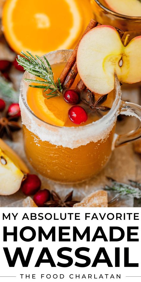 Holiday Wassail Recipe, Wassil Recipe Drink, How To Make Wassail, Wassel Recipe, Wassail Recipe Alcoholic, Spiked Wassail Recipe, Wassail Recipe Traditional, Recipe For Wassail, Crockpot Wassail Recipe