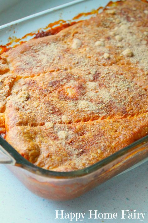 Crescent Casserole, Crescent Roll Bake, Crescent Roll Casserole, Crescent Bake, Italian Casserole, Hamburger Casseroles Recipes, Happy Home Fairy, Crescent Recipes, Recipe Italian