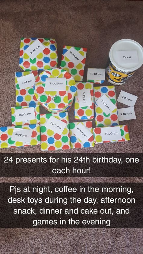 Gift A Day Birthday, 24th Birthday Gift Ideas For Her, 24 Gifts For 24th Birthday For Him, 26 Year Old Birthday Ideas, 24th Birthday Ideas For Him, Creative Birthday Ideas, 52 Birthday, Old A, 24th Birthday