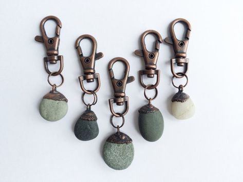 image 0 Stone Keychain, Pebble Jewelry, Pebble Pendant, Pebble Necklace, Raw Stone Necklace, Crystal Keychain, Kyanite Crystal, Unique Key, Tiny Studio