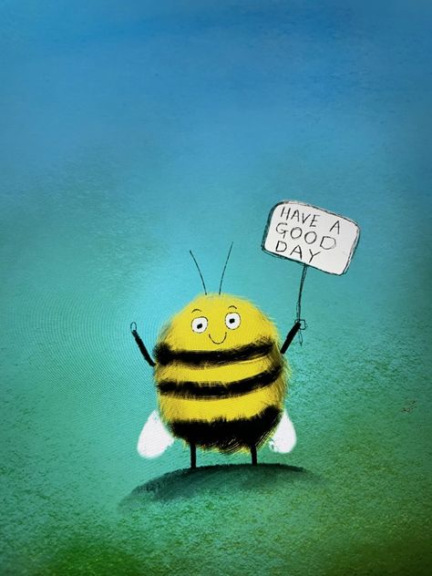 Bee Humor, Good Morning Team, Bee Room, Bee Quotes, Bee Artwork, Honey Bee Decor, Morning Memes, Iphone Wallpaper Stills, Bee Wreath