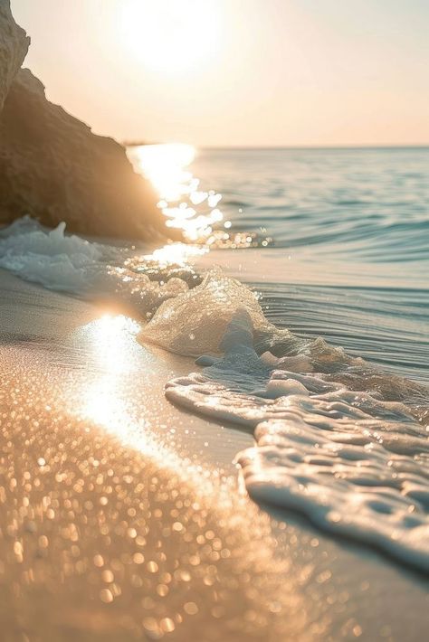 Summer sand beach and sun light on sea background outdoors horizon nature. | premium image by rawpixel.com / saturday Golden Hour Beach Aesthetic, Sea And Sand Aesthetic, Sea Shore Photography, Sand Aesthetic, Sun Dawn, Beach Horizon, Sky And Ocean, Sea Horizon, Seaside Sunset