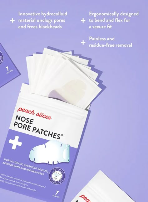 Nose Pore Patches - Blemish Patches | Peach & Lily Nose Patch, Hydrocolloid Patches, Peach Lily, Nose Pores, Peach And Lily, Nose Strips, Remove Blackheads, How To Get Rid Of Pimples, Nose Shapes