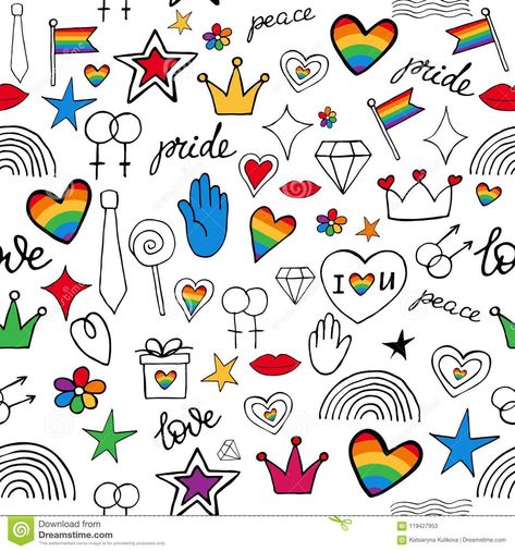 Pride seamless pattern background. Pride Tattoo, Paper Coaster, Mini Drawings, Square Paper, Rainbow Pride, Doodle Patterns, Star Wars Gifts, Gay Pride, Creative Space