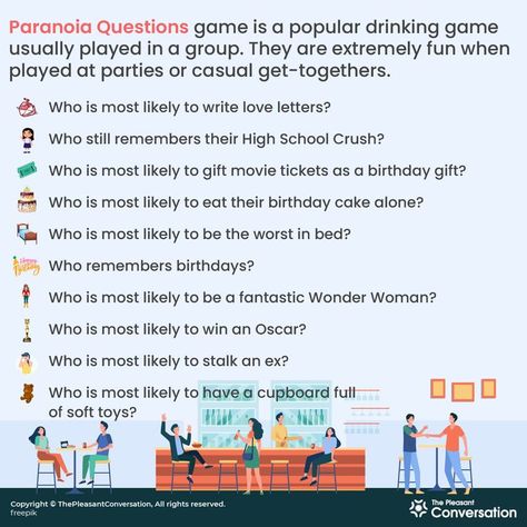 Paranoia Game Questions Spicy, Paranoia Game Questions, Drinking Game Questions, Paranoia Game, Paranoia Questions, Good Truth Or Dares, Fun Sleepover Games, Truth Or Dare Games, Game Questions