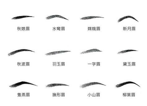 [INSPIRATION] The many brow shapes seen through Chinese history - Imgur Different Eyebrows Drawing, Japanese Eyebrows Style, Chinese Eyebrows, Brow References, Eyebrow Reference, Anime Eyebrows, Japanese Eyebrows, Brow Shapes, Types Of Eyebrows