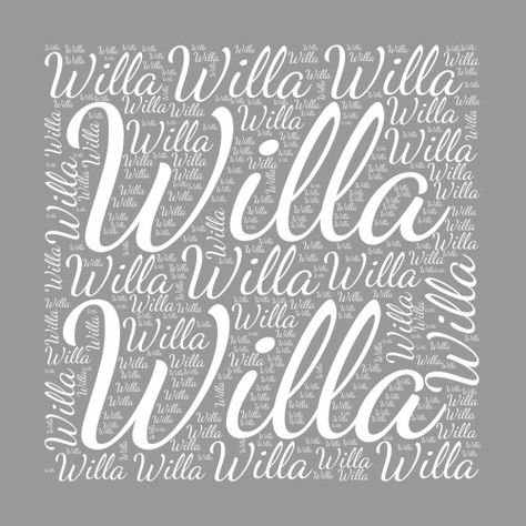 Discover Endless Possibilities with Willa's Name Designs

Transform your space with the unique wordcloud design featuring the female first name Willa, from Names Without Frontiers. This captivating design not only showcases Willa’s name, but also adds a personal touch to your home decor. With endless possibilities, this design is perfect for any Willa fan or as a special gift for someone you love. Don't miss out on this one-of-a-kind creation, search and shop this design today! Affordable Everyday T-shirt With Name Print, Modern Names, Letter W, Uppercase Letters, Name Design, Baby Boy Names, Baby Girl Names, Names With Meaning, Lowercase A