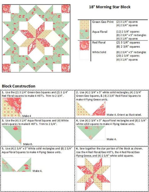 SuperSized Morning Star Block | Coriander Quilts | Bloglovin’ 8x8 Quilt Blocks, Bearclaw Quilt Pattern, Cony Island, Coriander Quilts, Colchas Quilting, Big Block Quilts, Quilting Blocks, Block Quilt, Quilt Block Patterns Free