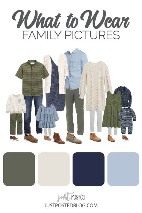 Olive green, chambray, cream and navy make a great family photo look. Need help finding what to wear for Family Picture ideas? This link has 8 family photo looks that are perfect for fall or for Christmas family pictures! Each look features items for all ages. These looks would be perfect for a family Christmas Card too! Winter Family Pictures, Fall Family Outfits, Spring Family Pictures, Family Photos What To Wear, Family Portrait Outfits, Family Photo Colors, Winter Family Photos, Summer Family Photos, Fall Family Photo Outfits