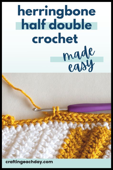 Herringbone Half Double Crochet Stitch Tutorial, Half Herringbone Crochet, Herringbone Half Double Crochet Baby Blanket, Half Double Crochet Blanket Border, Double Crochet Edging And Borders, Crochet Stitches For Borders, Double Crochet Blanket Border, Herringbone Half Double Crochet Blanket, Double Crochet Borders For Blankets