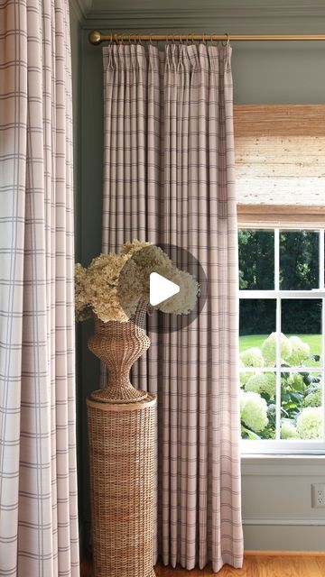 Stefana Silber on Instagram: "Affordable woven shades that don’t break the bank! I have also linked my printed and solid pinch pleat drapes, also from Amazon. @twopagescurtains 

Comment ROM517 for all links!" Faux Pinch Pleat Curtains, Neutral Plaid Curtains, Pinch Pleat Curtains Pottery Barn, Pinch Pleat Drapes, Pinch Pleat Drape, Pleated Drapes, The Bank, Penthouse, Shades