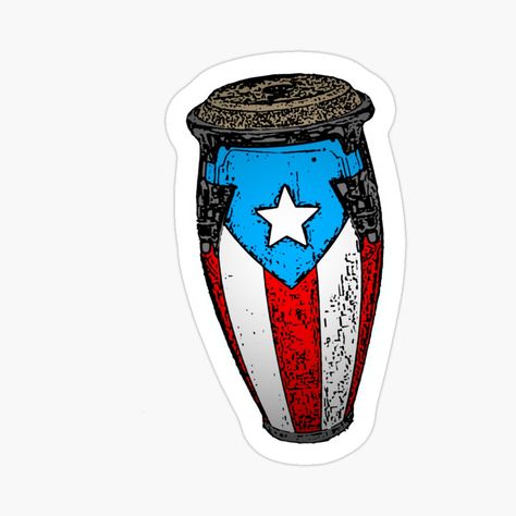 Get my art printed on awesome products. Support me at Redbubble #RBandME: https://www.redbubble.com/i/sticker/Puerto-Rican-Flag-Conga-Drum-by-liamaris/108632772.EJUG5?asc=u Conga Drum, Puerto Rico Art, Puerto Rican Flag, Truck Theme, Puerto Rican Pride, Puerto Rican Culture, Puerto Rico Flag, Puerto Rican Recipes, Porto Rico