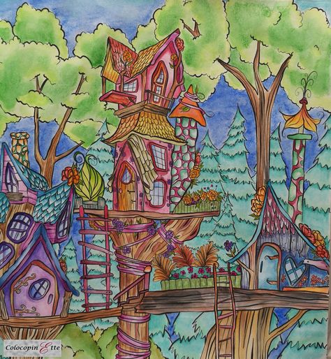 Gnomes In The Neighborhood, Denyse Klette, Gnomes Book, Conduit Bending, Pencil Techniques, Mermaid Fairy, Coloring Inspiration, Colored Pencil Techniques, Gnome House