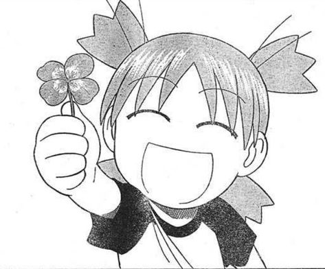 May the luck be with you. Yotsuba Manga, Azumanga Daioh, Bin Laden, Best Icons, All Anime, Manga Comics, Manga Drawing, Clover Leaf, Anime Figures