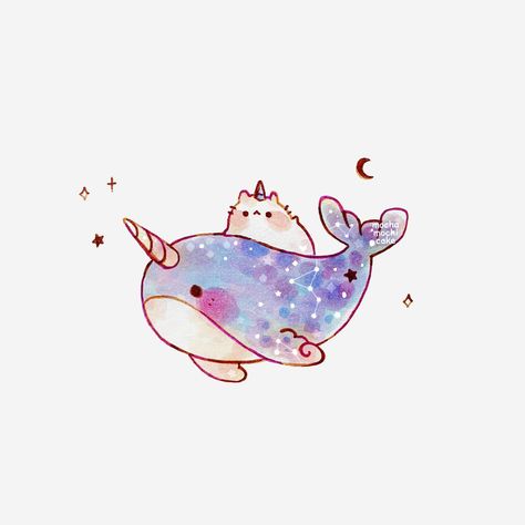 Narwhal Drawing, Narwhal Tattoo, Narwhal Art, Cute Narwhal, Whale Drawing, Snail Art, Simple Artwork, Cute Whales, Anime Christmas