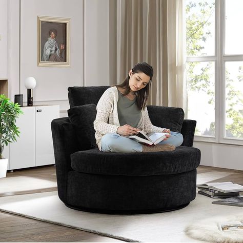 Shelving Unit Bedroom, Oversized Accent Chair, Chair For Nursery, Round Swivel Chair, Accent Chair Modern, Chair Comfy, Comfy Armchair, Nursery Chair, Single Sofa Chair