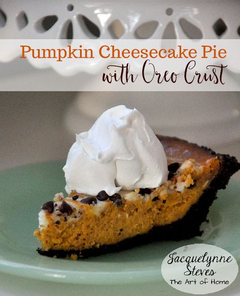 Pie With Oreo Crust, Oreo Pumpkin, Oreo Crust Recipe, Pumpkin Cheesecake Pie, Cheesecake With Oreo Crust, Oreo Pie Crust, Oreo Crust Cheesecake, Cream Cheese Oreo, Will Cook For Smiles